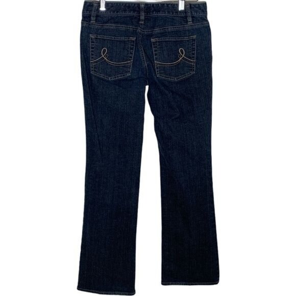 Loft Curvy Bootcut Jeans Women’s 4 Dark Wash Stretch Denim Low Rise - Picture 4 of 11